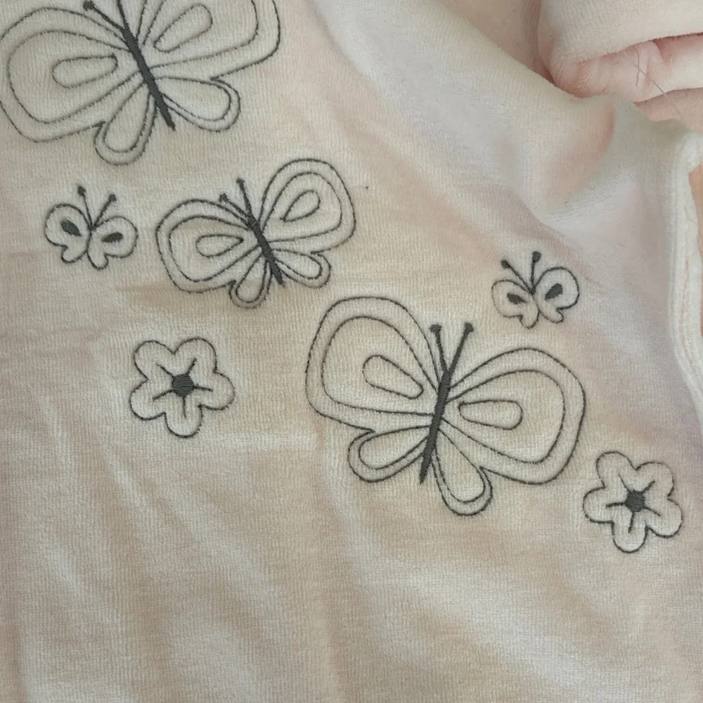 New First Impressions Pink Butterfly Footie and Matching Hat
